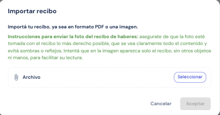 Reajuste por movilidad - importar recibo